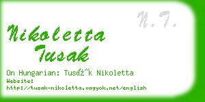 nikoletta tusak business card